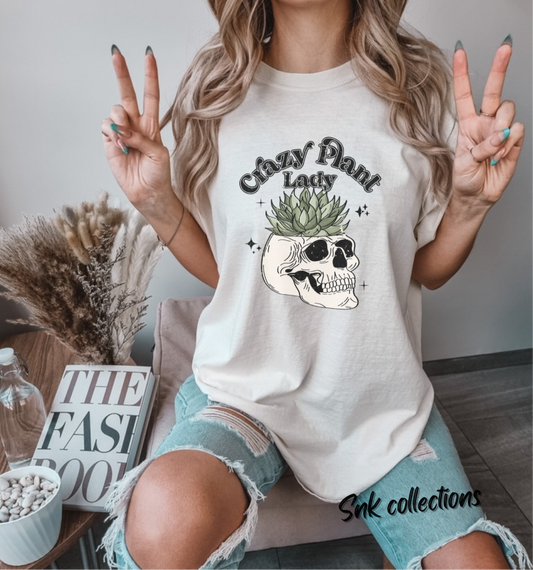 $16 Crazy plant lady on Ivory T-shirt