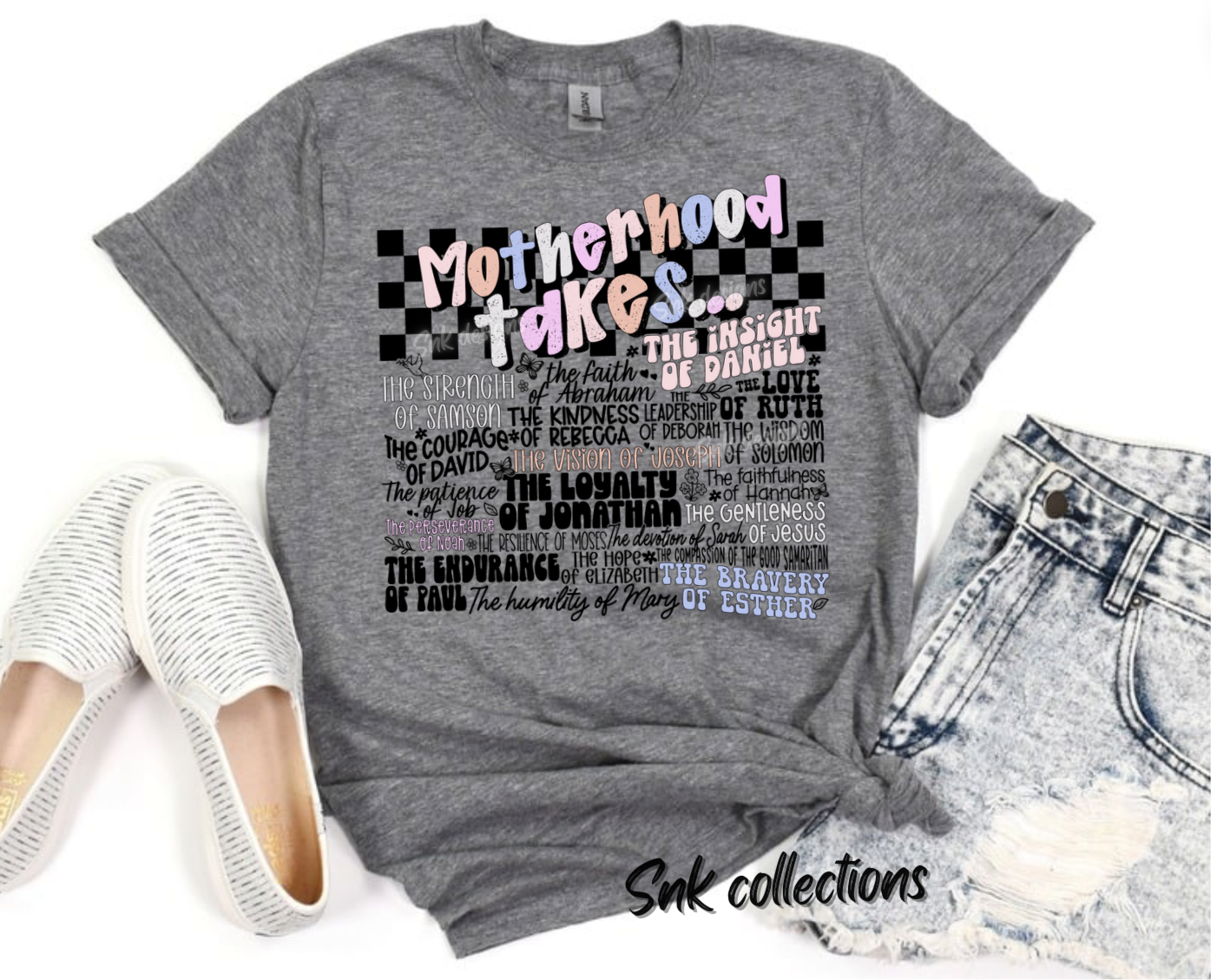 $16 Motherhood on grey - T-shirt