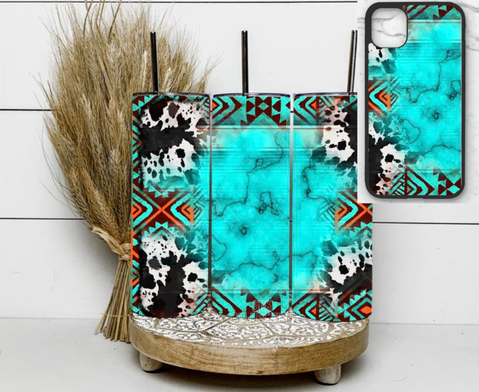 Turquoise cow print mega bundle