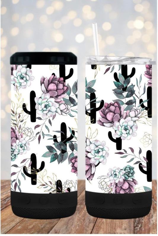 Cactus succulent print - 4 in one cooler and speaker.