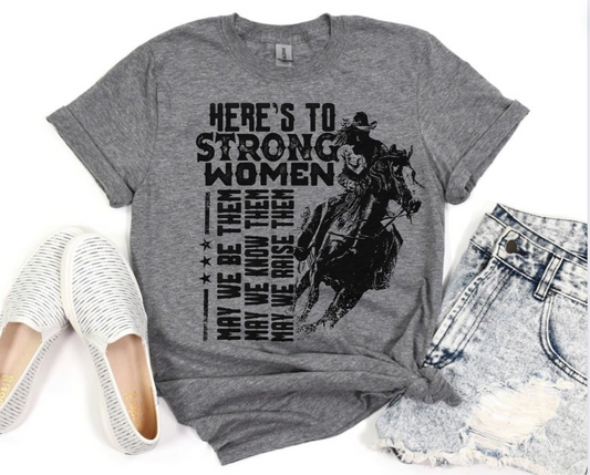 Here’s to strong women on sports grey T-shirt