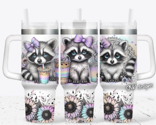 40oz cup - Cute baby Raccoon