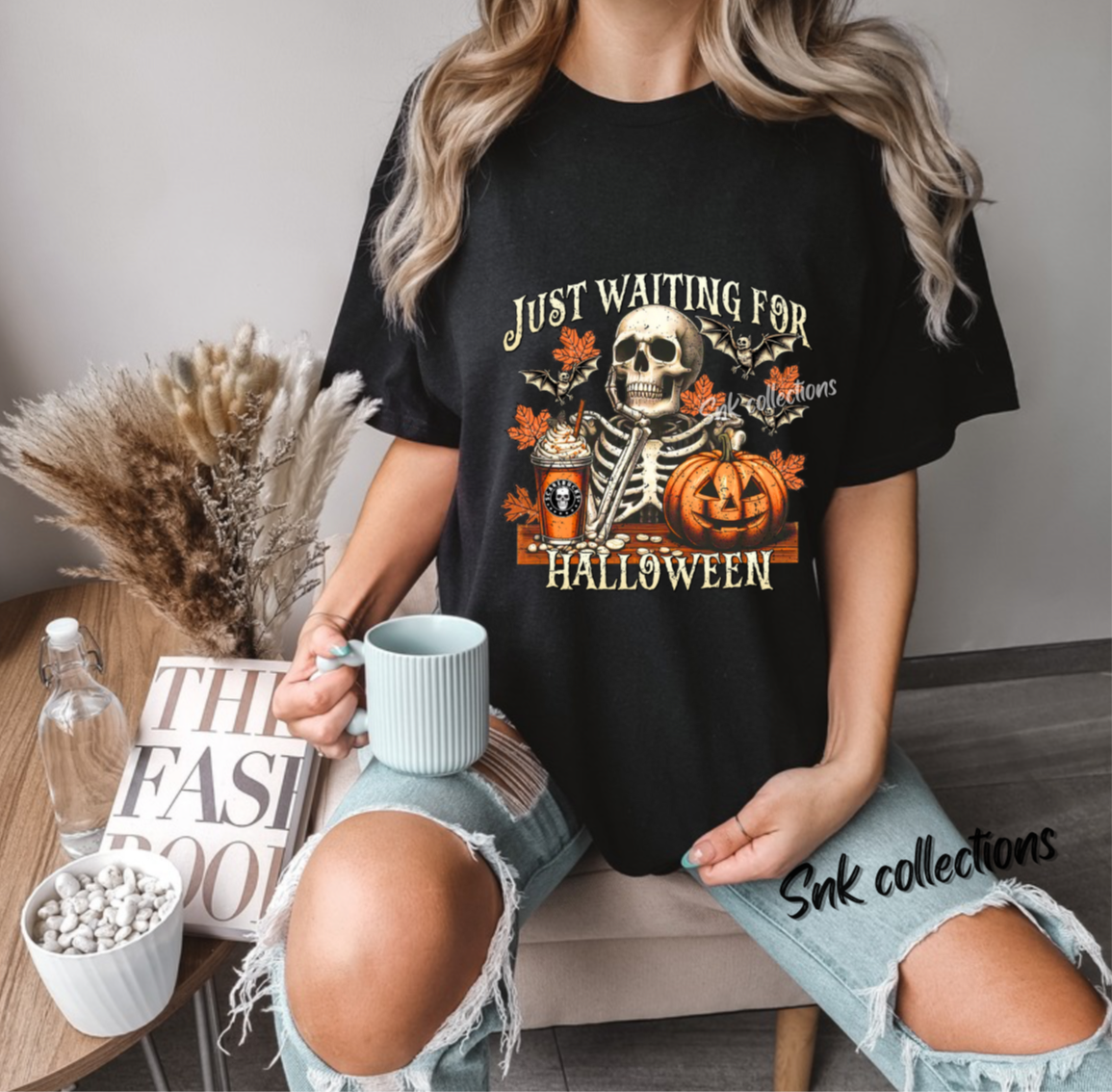 $16 Just waiting on Halloween - T-shirt-