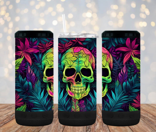 New neon floral skull 4 in one cooler and speaker.
