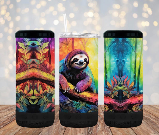 Watercolor sloth 2- 4 in one cooler and speaker.