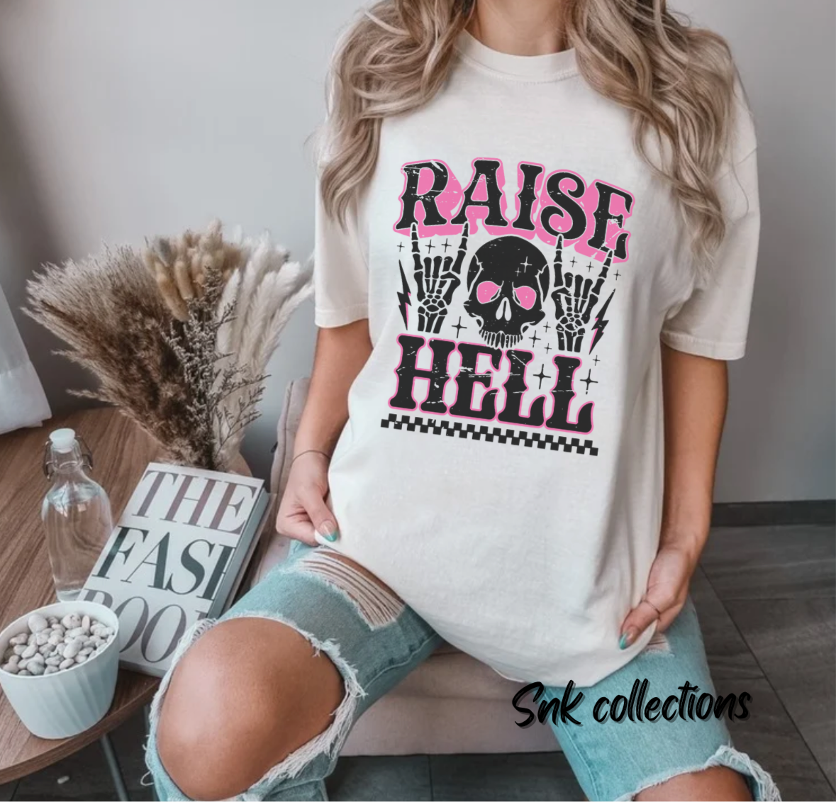 $16 Raise hell on Ivory T-shirt