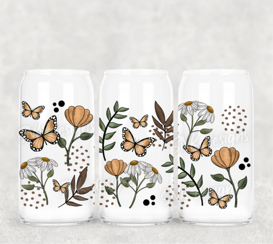 16oz Autumn florals - Frosted