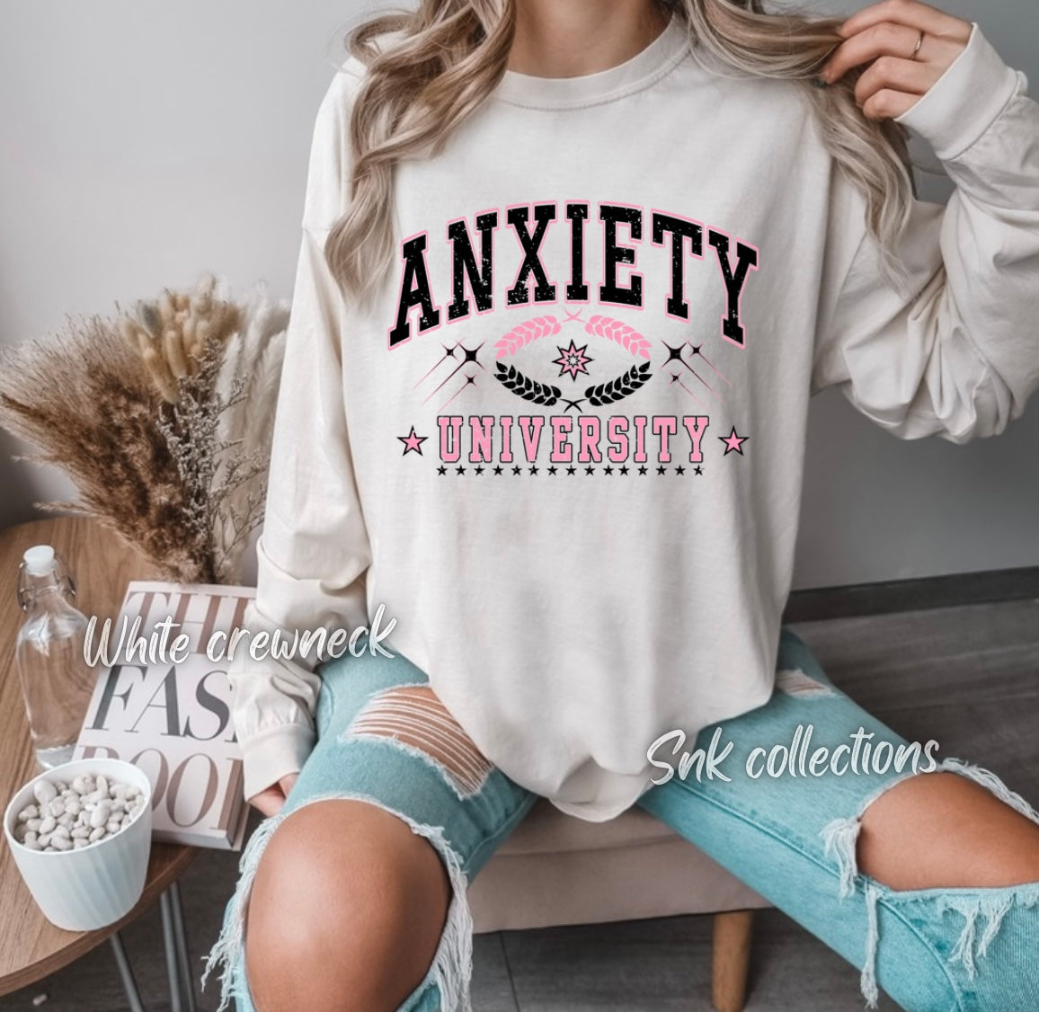 Black anxiety university - Crewneck