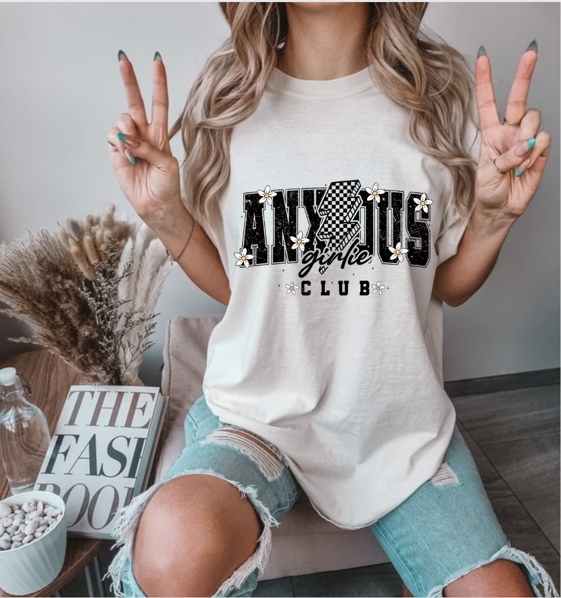 $16 Anxious on Ivory T-shirt