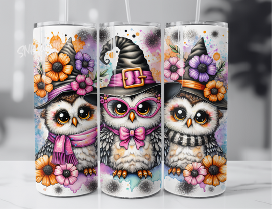 Spooky season 20oz tumbler - Cute spooky owls