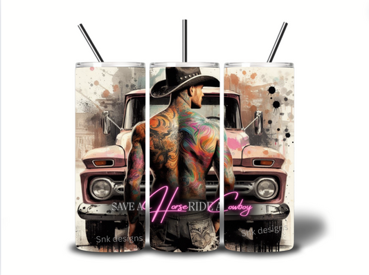 Tumbler only- Pink save a horse ride a cowboy