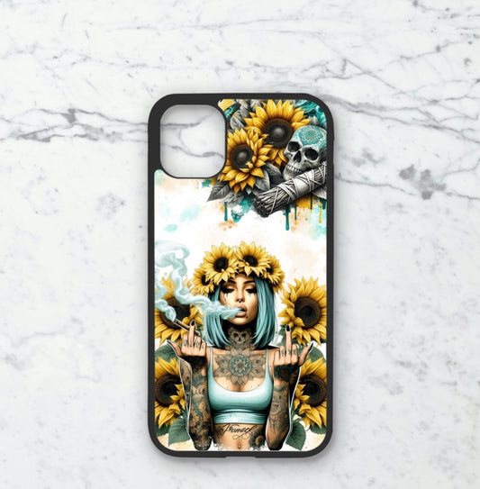 Phone case only!! Yellow and turquoise grungy queens 3