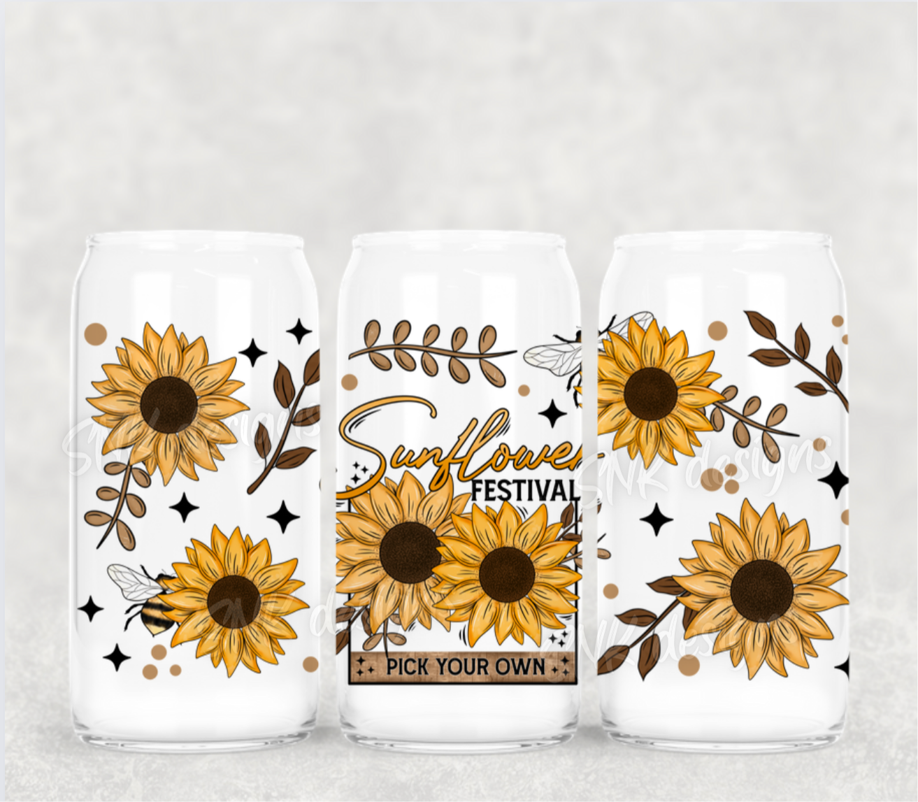 16oz Sunflower festival - Frosted