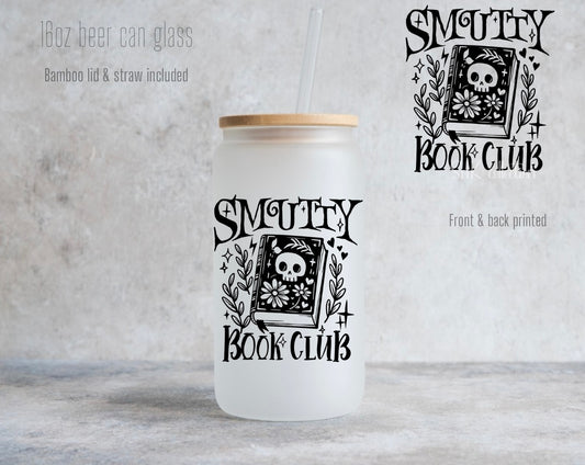 16oz smutty book club glass can - Frosted