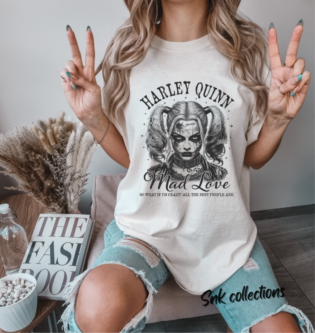 Crazy girl on Ivory T-shirt