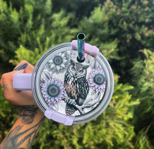 40oz cup - Lilac owl