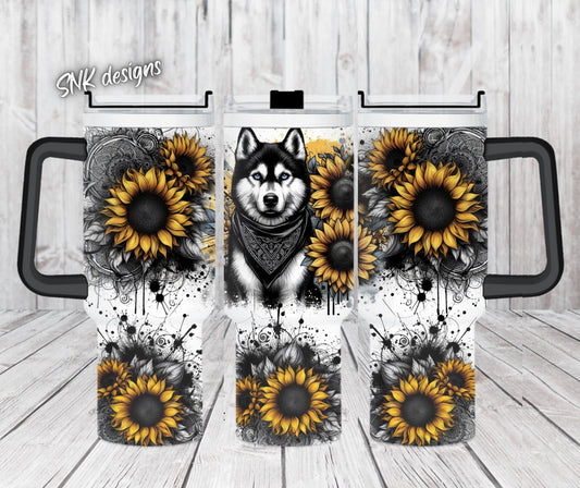 40oz cup - Yellow sunflowers - Husky