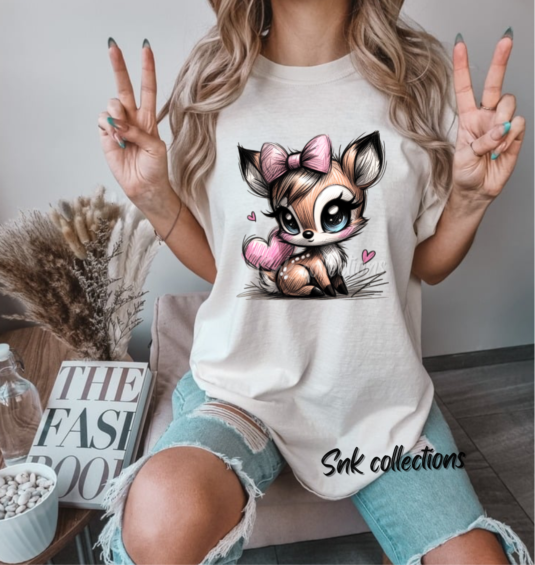 $16 Cute deer - T-shirt