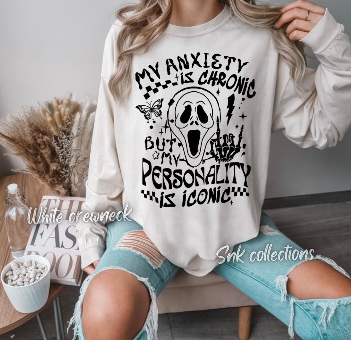 My anxiety is chronic - Crewneck