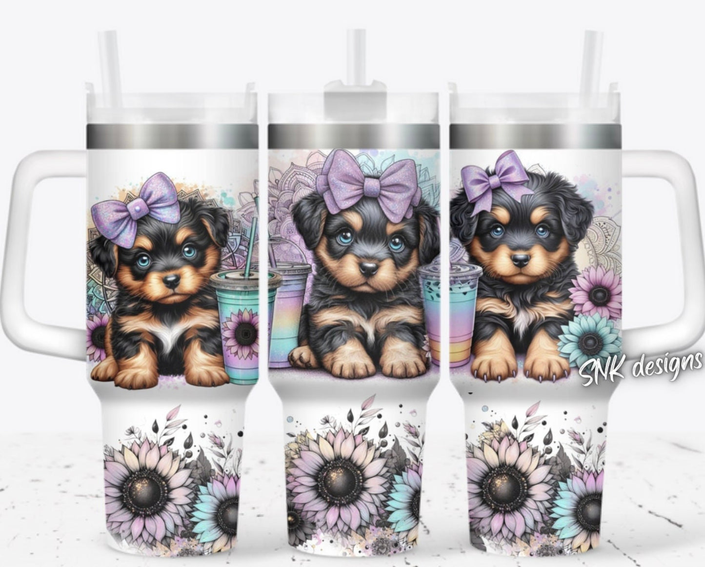 40oz cup - Cute Rottweilers