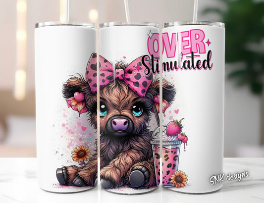 Tumbler only!! Overstimulated baby highland cow