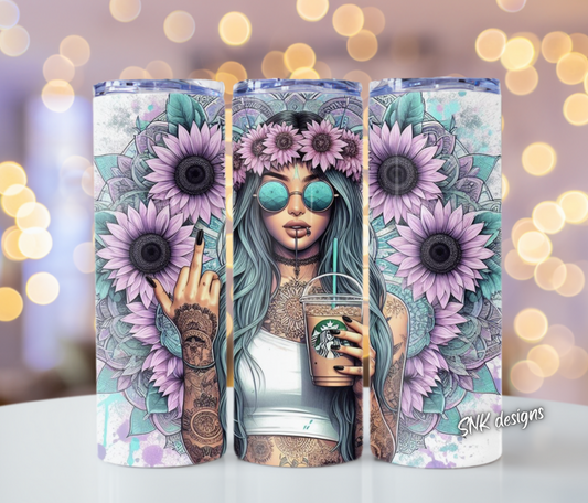 Tumbler only! - Grungy tattoo art lilac tattoo queen