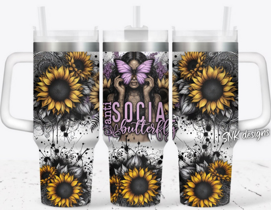 40oz cup - Anti social butterfly 3