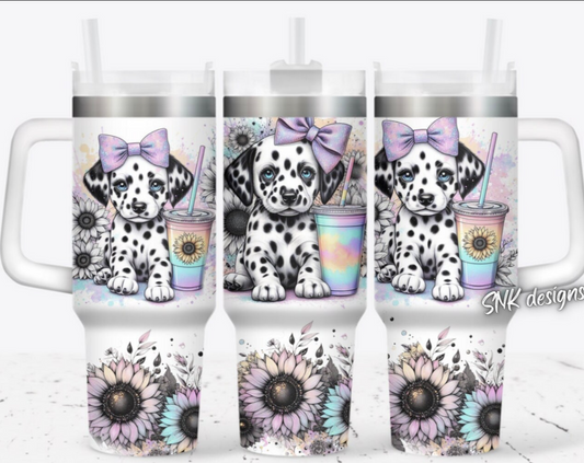 40oz cup - Rainbow cute dalmations