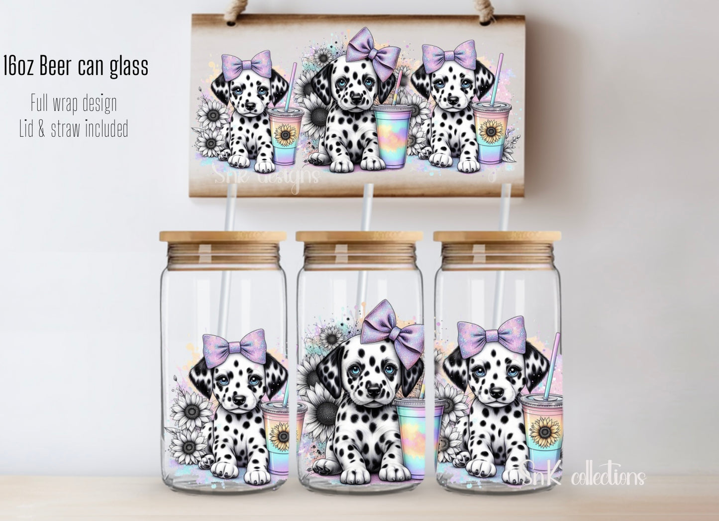 16oz Cute dalmatian's - FROSTED