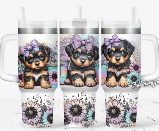 40oz cup - Rainbow cute rottweiler puppies