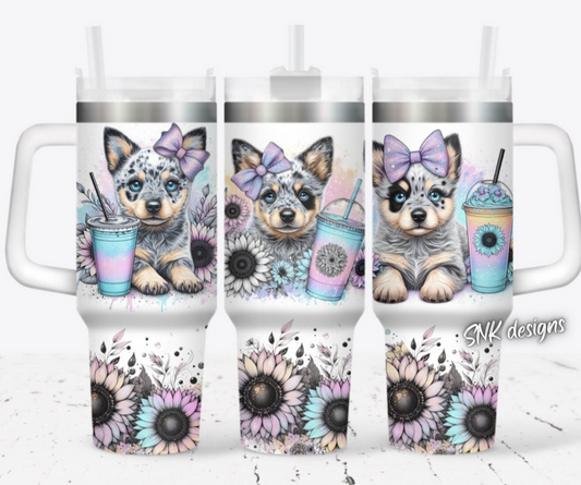 40oz cup - Blue cattle dogs