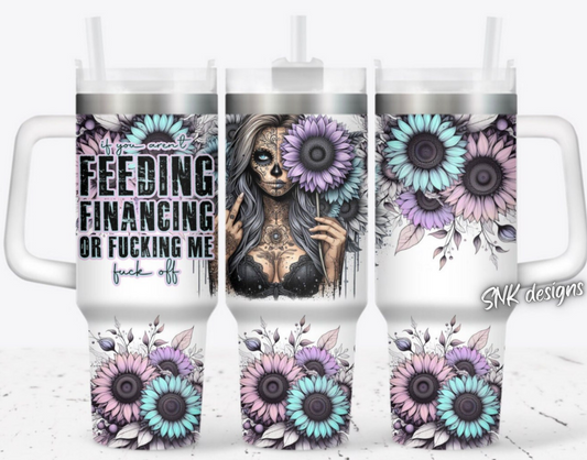 40oz cup - Purple sugar skull IF YOU ARENT