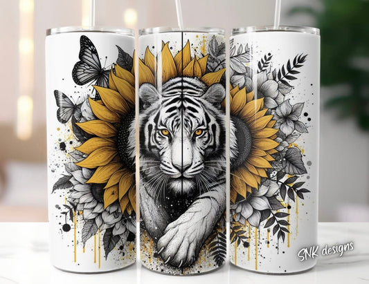 Tumbler only! - Majestic fierce white tiger