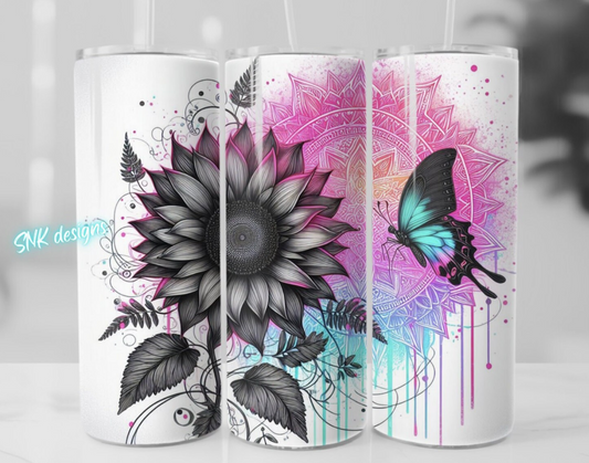 Tumbler only! - Enchanted neon florals