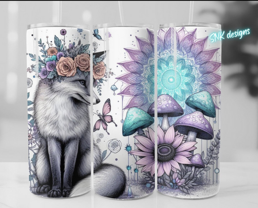 Tumbler only! - Enchanted white fox