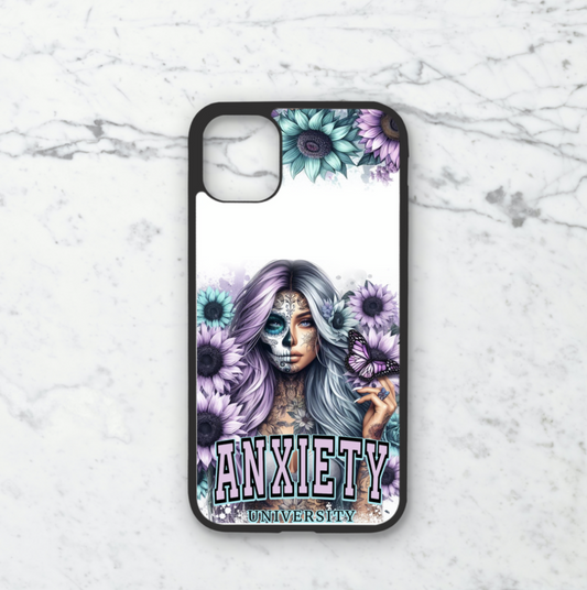 Phone case only!! Purple sugar skull ANXIETY