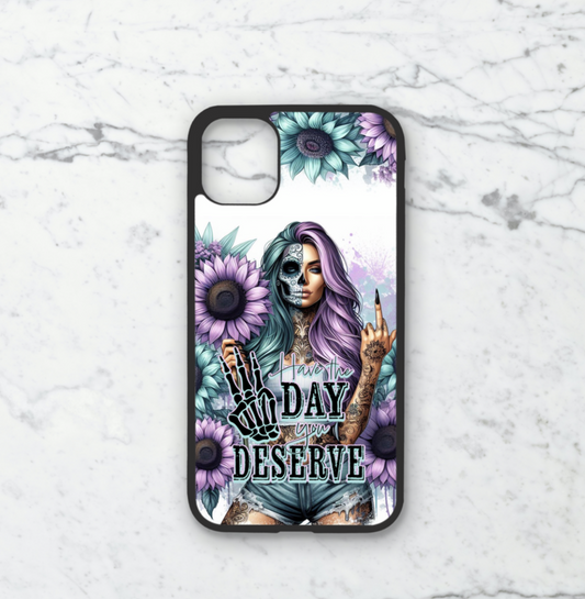 Phone case only!! Purple sugar skull have the day