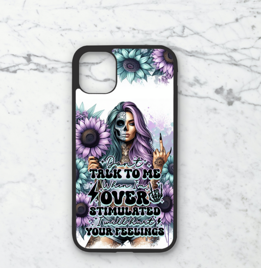 Phone case only!! Purple sugar skull OVERSTIMULATED