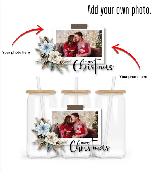 CUSTOM Christmas 16oz beer can glass- Frosted5