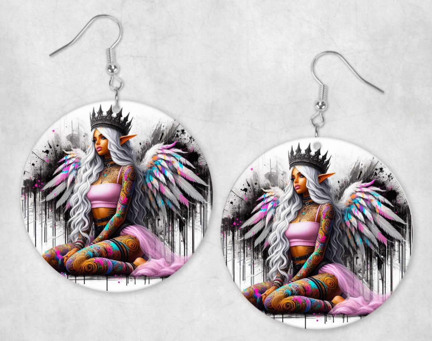 Acrylic Earrings- Elf fairy queen