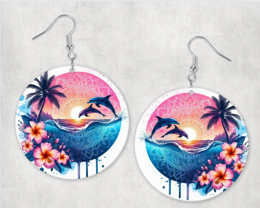 Acrylic Earrings- Dolphins