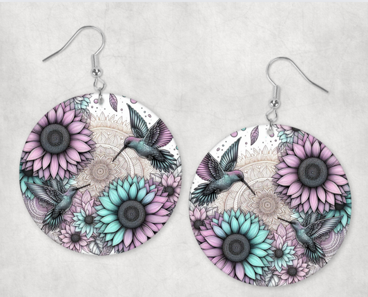 Acrylic Earrings-Humming Birds