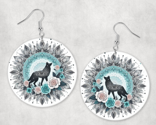 Acrylic Earrings-Boho Wolf