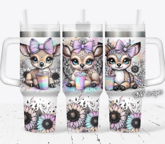 40oz cup - Cute deer