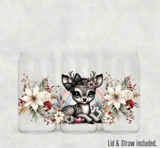 Christmas- 16oz  frosted - Christmas cute deer2