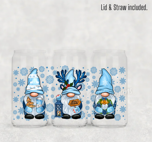 Christmas- 16oz  frosted - Christmas gnomes