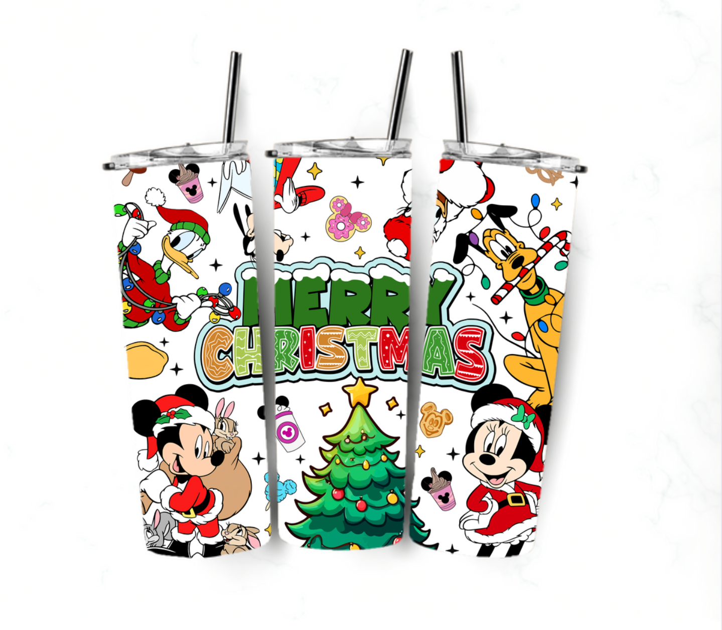 Tumbler only- Red & Green Christmas