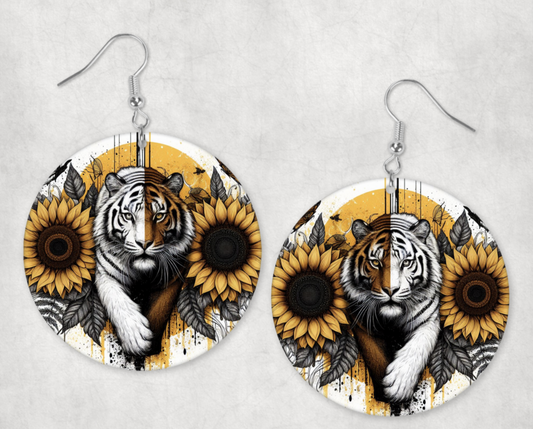 Acrylic Earrings-Fierce tiger