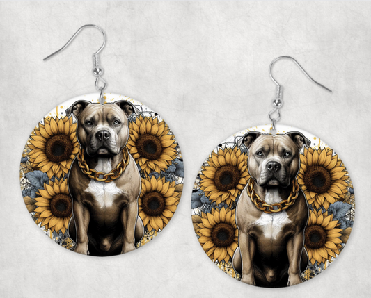 Acrylic Earrings-Yellow sunflower with staffy