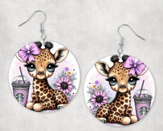 Acrylic Earrings-Cute Giraffe